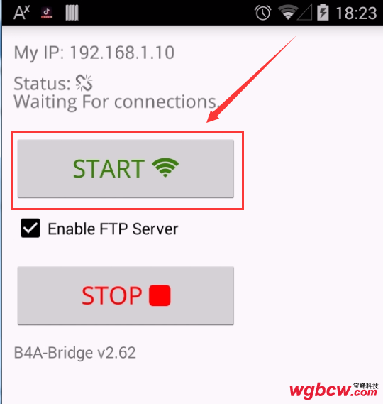 安装成功后运行b4a_bridge